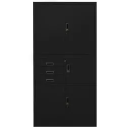 vidaXL Büroschrank Schwarz 90x40x180 cm Stahl