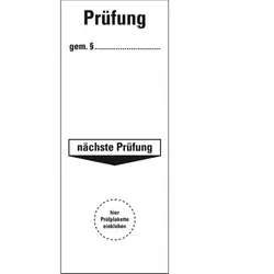 Dreifke® Grundetikett Prüfung gemäß §...nä. Prüfung, ökologische Folie, 40x100mm, 5/Bogen