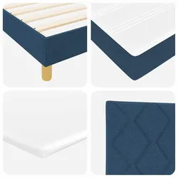 vidaXL Boxspringbett mit Kopfteil Blau 200 x 200 cm Stoff