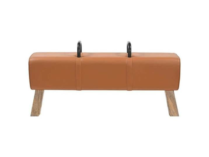 banc véritable - Cuir - Amovible - Intérieur - Marron - 110x30x45 cm