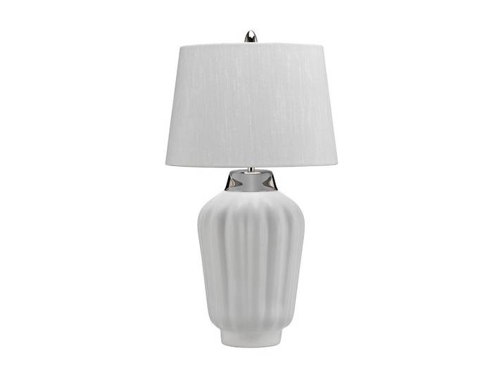 Elstead Lighting Tischleuchte, Weiss, Nickelfarben, Metall, Textil, Keramik, 56.2 cm, RoHS, Lampen & Leuchten, Innenbeleuchtung, Tischlampen, Tischlampen
