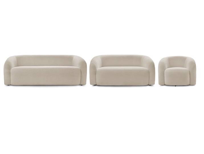 BOBOCHIC Sofa-Set ELINA Boucle-Stoff beige