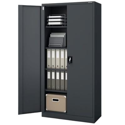Jan Nowak Aktenschrank abschließbar JAN 5 Ebenen, Flügeltüren | Metallschrank Werkstatt Büroschrank aus Stahl Werkzeugschrank, 185x90x40cm Anthrazit