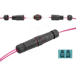 DELOCK 87878 - LWL Kabelverbinder LC Duplex Buchse / Buchse, OM3, Outdoor