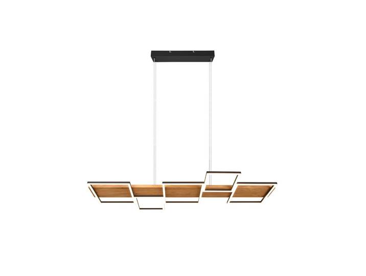 Trio Lighting Holz Hängelampe Harper, dimmbar, Holz dunkel, für Wohn- / Esszimmer, Holz, Modern, Pendelleuchte
