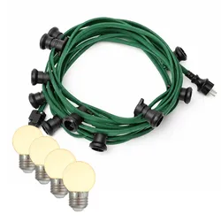 Illu- Party Garten Lichterkette grün 20x E27 warmweiße LED Kugellampen 20m