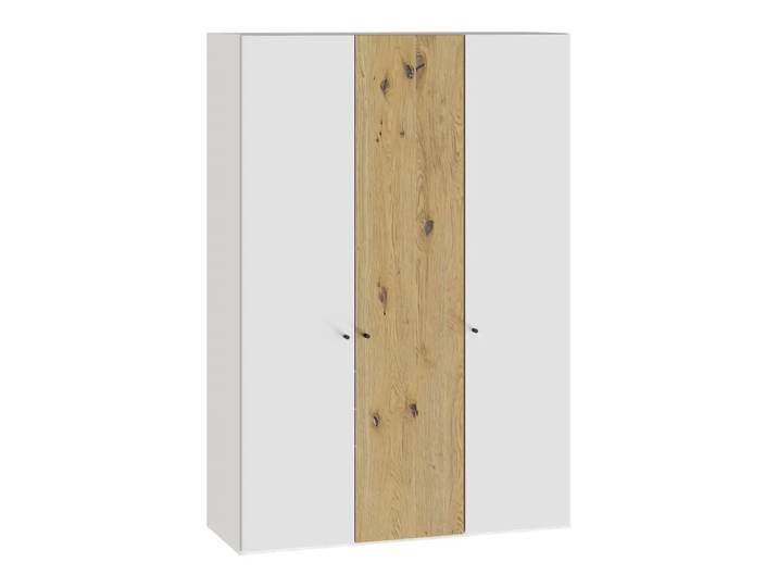 Drehtürenschrank Atlantis, Byyu, wildeiche bianco/glas bianco matt
