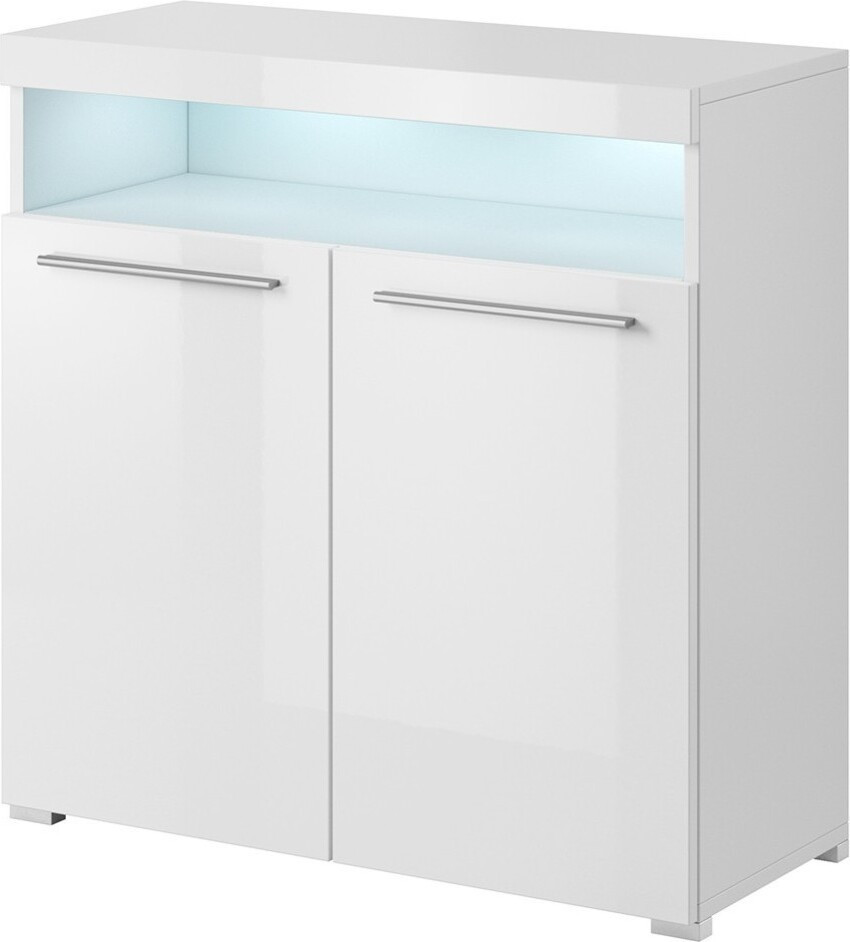 Meublorama Bombay Buffet voor woonkamer in glanzend wit met geïntegreerde verlichting