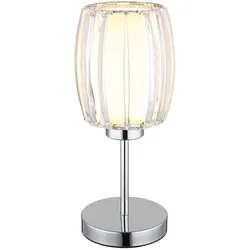 Tischleuchte Beistelllampe Leselampe verchromt Acryl Glas Wippschalter H 40 cm