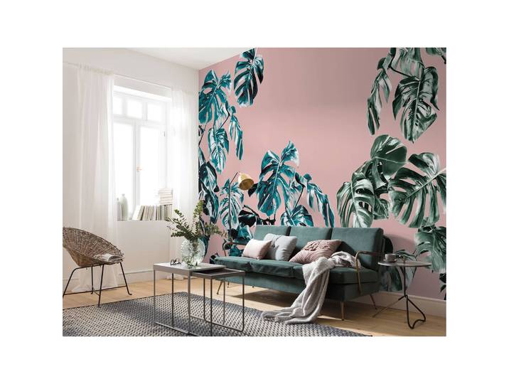 Vlies Fototapete Monstera Rosé 400 x 250cm