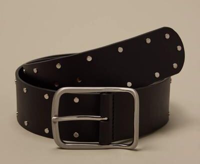 Lucky Brand Wide Double Studded Hip Belt - Women's Accessories Belts in Black, Size L