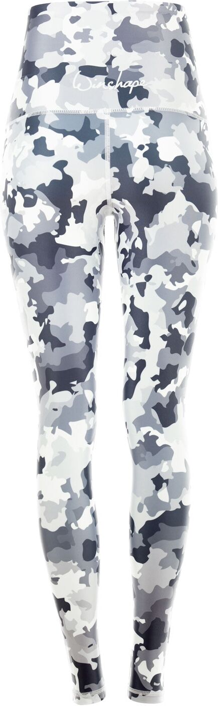 Leggings WINSHAPE "HWL102-Military", Damen, Gr. XS, Normalgrössen, grün (camo weiß), 80% Polyester, 20% Elasthan, Hosen Leggings, Core-Stability-Bund mit Bauch-Weg-Effekt camo weiß XS, Normalgrössen