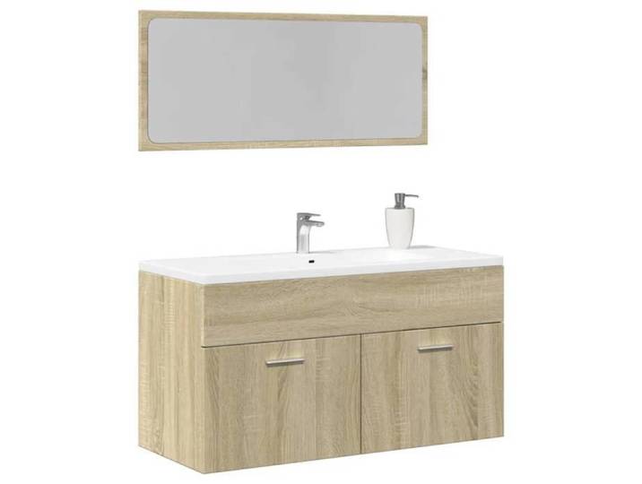 Ensemble de meubles de salle de bain 2 pcs chêne sonoma meuble de salle de bain meuble sous lavabo meuble de 849647