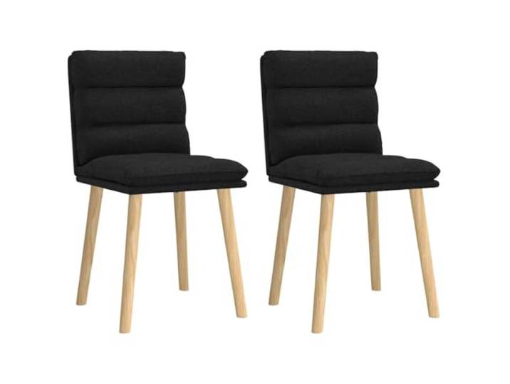 HGPOTUY Esszimmerstühle 2er Set Schwarz Stoff Gummibaumholz Gestell, Dicke Polsterung, Ergonomisches Design, Für Esszimmer Und Wohnzimmer