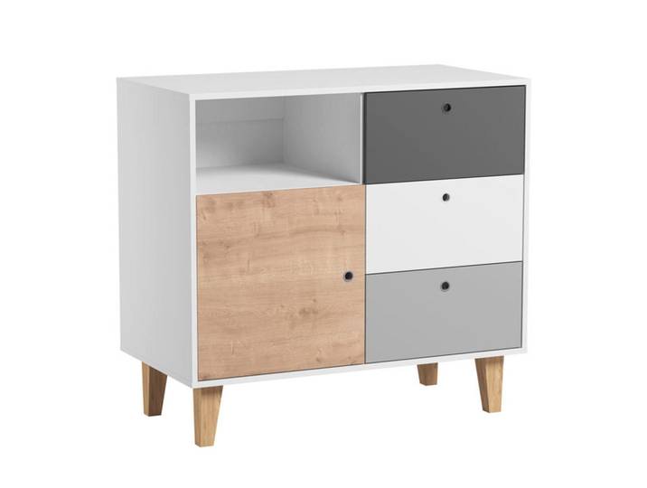 Petits-meubles Kinderkommode Eiche, Braun, 103.5x96.5x55 cm, Babymöbel & Kindermöbel, Babyzimmer, Wickelkommoden & Zubehör, Wickelkommoden