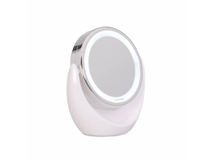 LANAFORM LED Mirror X10\, Freestanding\, Round\, Table\, Pearl\, 1x\, 10x