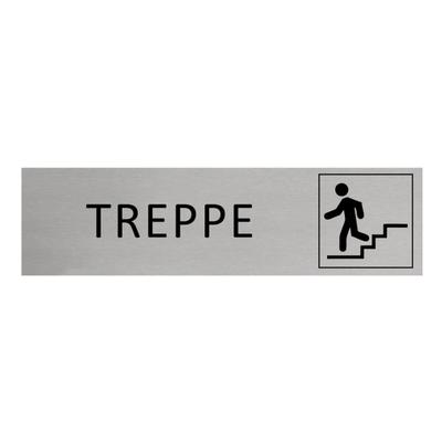 CombiCraft Aluminium Türschild Treppe 165x45mm mit 3M-Tape zur Befestigung, einfache Kennzeichnung von Räumen und Bereichen