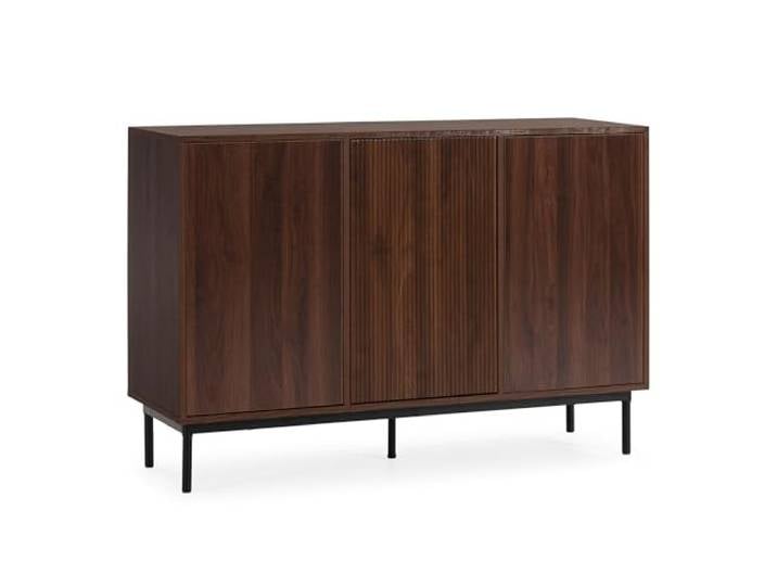 HOMN LIVING Sideboard Florida 3 türen Walnuss-Optik, 120 cm (Breite) 40 cm (Tiefe) 80 cm (Höhe)