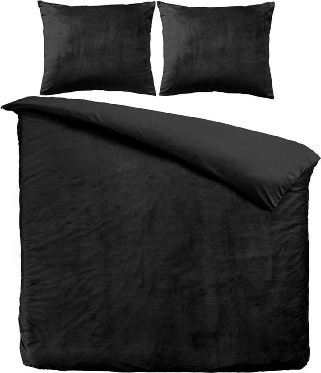 Beau Maison Velvet Dekbedovertrek Zwart - 240 x 220 cm