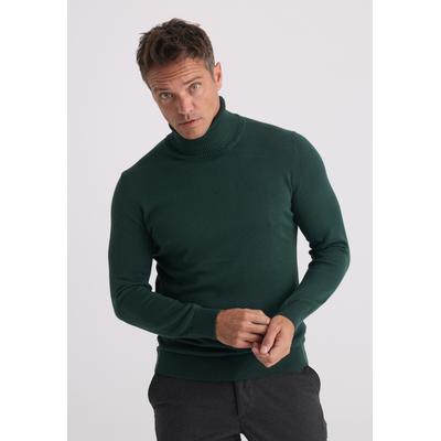 Rollkragenpullover FELIX HARDY "Rollkragenpullover", Herren, Gr. XL, dunkelgrün, 100% Baumwolle, hoch geschlossener Ausschnitt, Pullover Rollkragenpullover