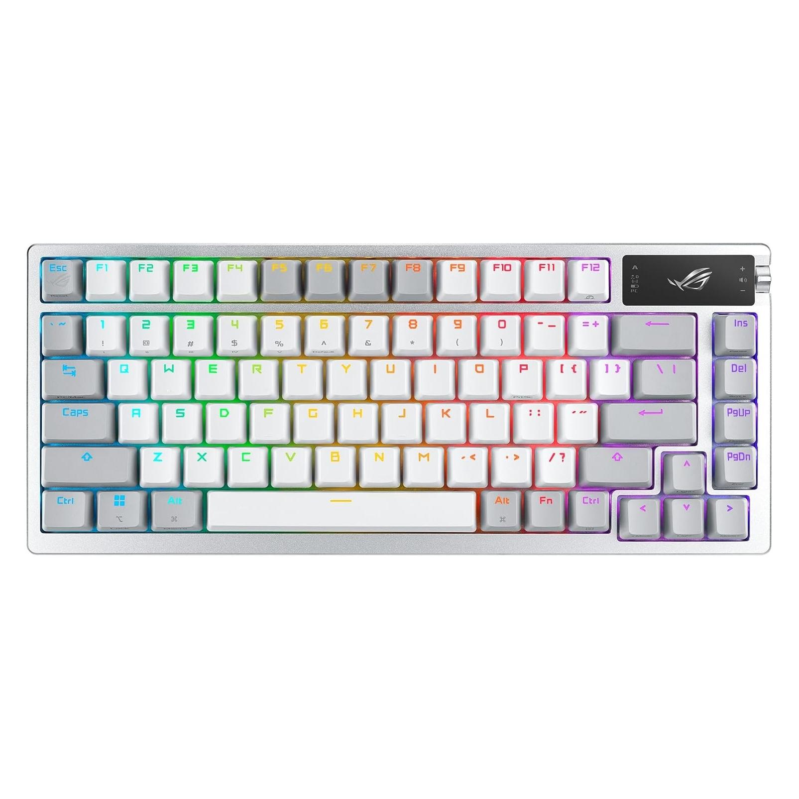 ASUS Klawiatura ROG Azoth White NX OLED 8000Hz/0.125ms/NX/USB 2.0 (US, Kabellos) (90MP031A-BKUA11)