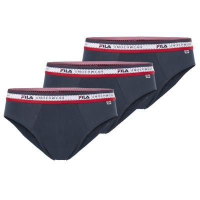 Slip FILA "MAN BRIEF", Herren, Gr. S, blau (navy), Obermaterial: 95% Baumwolle, 5% Elasthan, unifarben, körpernah, Unterhosen Slip, mit feuchtigkeitsableitenden Eigenschaften