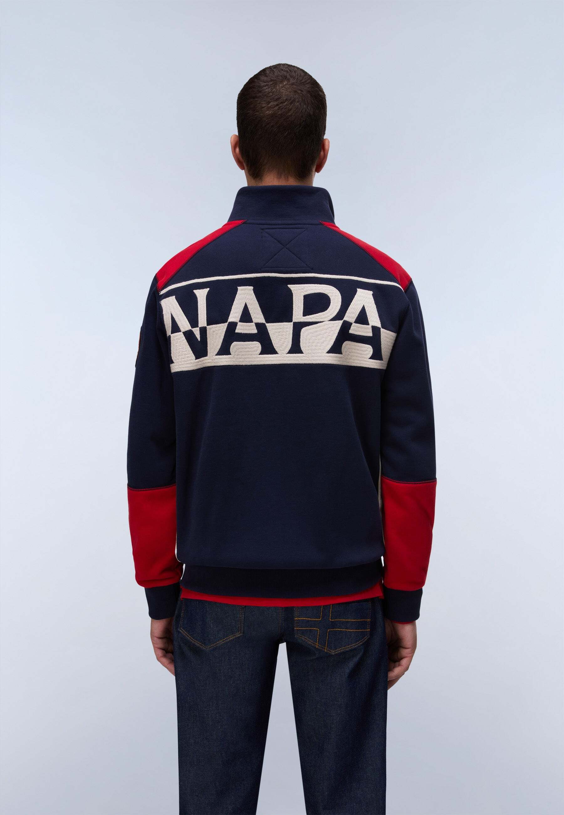 Sweatjacke NAPAPIJRI "Napapijri Sweatjacke B-ARCHIVE SWEAT FZ", Herren, Gr. L, blau, Obermaterial: 90% Baumwolle CO. 10% Polyester PES., Sweatjacken Sweatjacke blau L