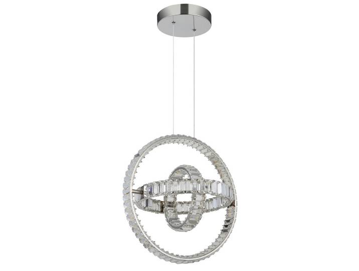 Globo Led-Hängeleuchte, Klar, Chromfarben, Metall, Glas, 40x120x50 cm, CE, Stufenschalter, Farben fixierbar, Lampen & Leuchten, Innenbeleuchtung, Hängelampen, Pendelleuchte