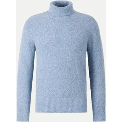 Nahtloser Rollkragen Pullover Blau XL