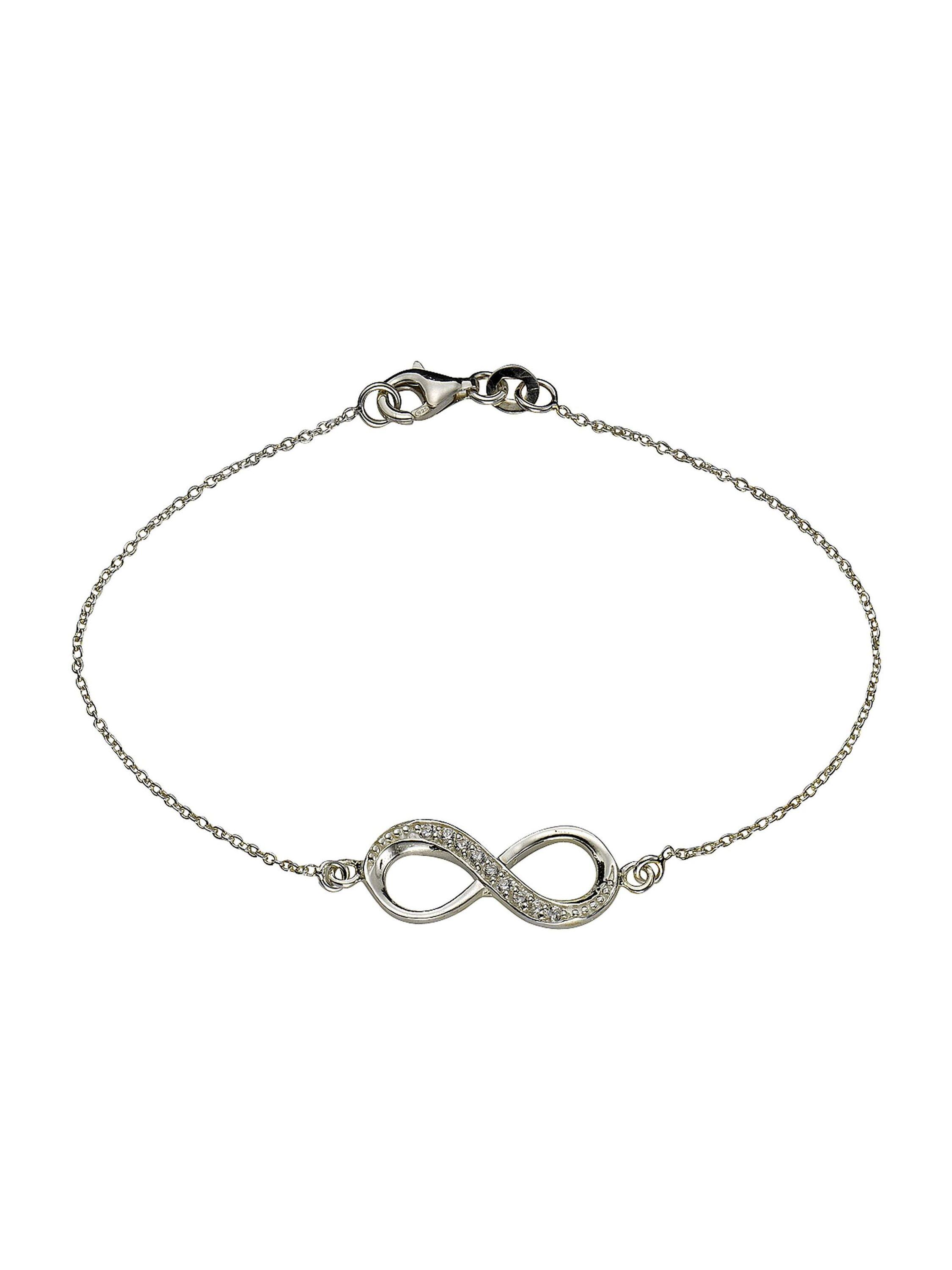 Zeeme Silber Armband Silber 925 mit Unendlichkeitszeichen 19cm lang