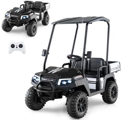24V Kids Golf Cart 4WD Ride on Car w/ Sun Shade & Remote Control