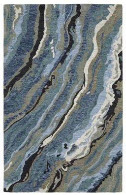 Style Haven Kitt Handmade Wool Abstract Waves Blue/ Teal Area Rug