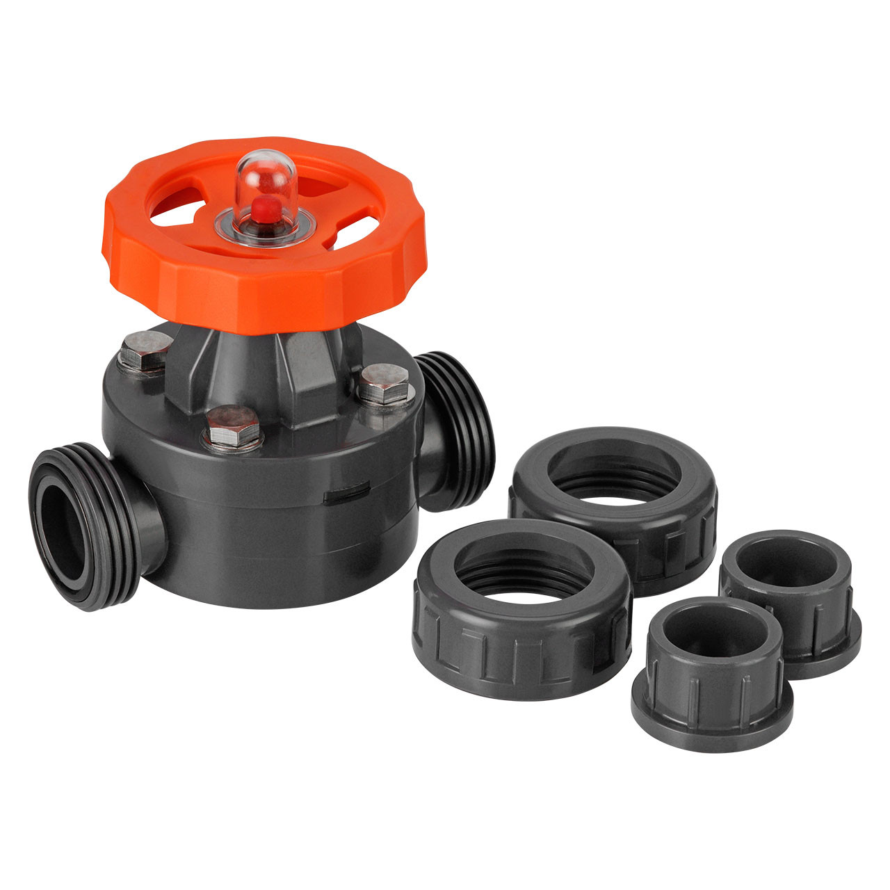 REKUBIK PVC-U Membranschieber EPDM 2x Klebemuffe 40mm x 40mm 2610040