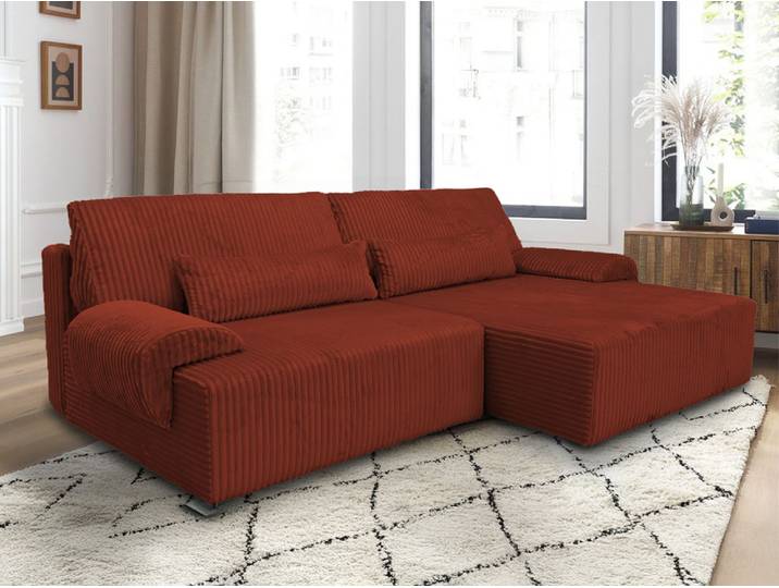 Canapé d'angle convertible et réversible Bully Rouge - Basika