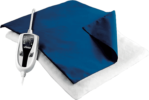 Almohadilla eléctrica - Ufesa Flexy Heat N2, 100 W, 4 Niveles temperatura, 46 x 34 cm, Azul
