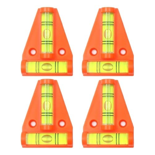 4 stuks Mini Waterpas Set - Oranje ABS - Compact & Nauwkeurig