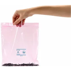 Safeguard, Verpackungsmaterial, ESD-Beutel, rosa, ableitend, Zip-Verschluss, 90 μm, 152 x 254 mm, 100 Stück (100 Stk.)