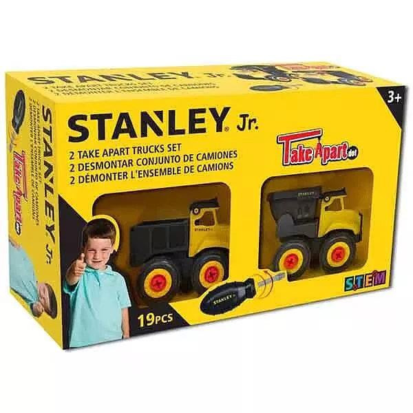 Stanley Set van 2 kleine zelfbouw vrachtwagens