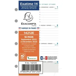 Exacompta, Agenda, Timer (A6, 1 Woche / 2 Seiten)