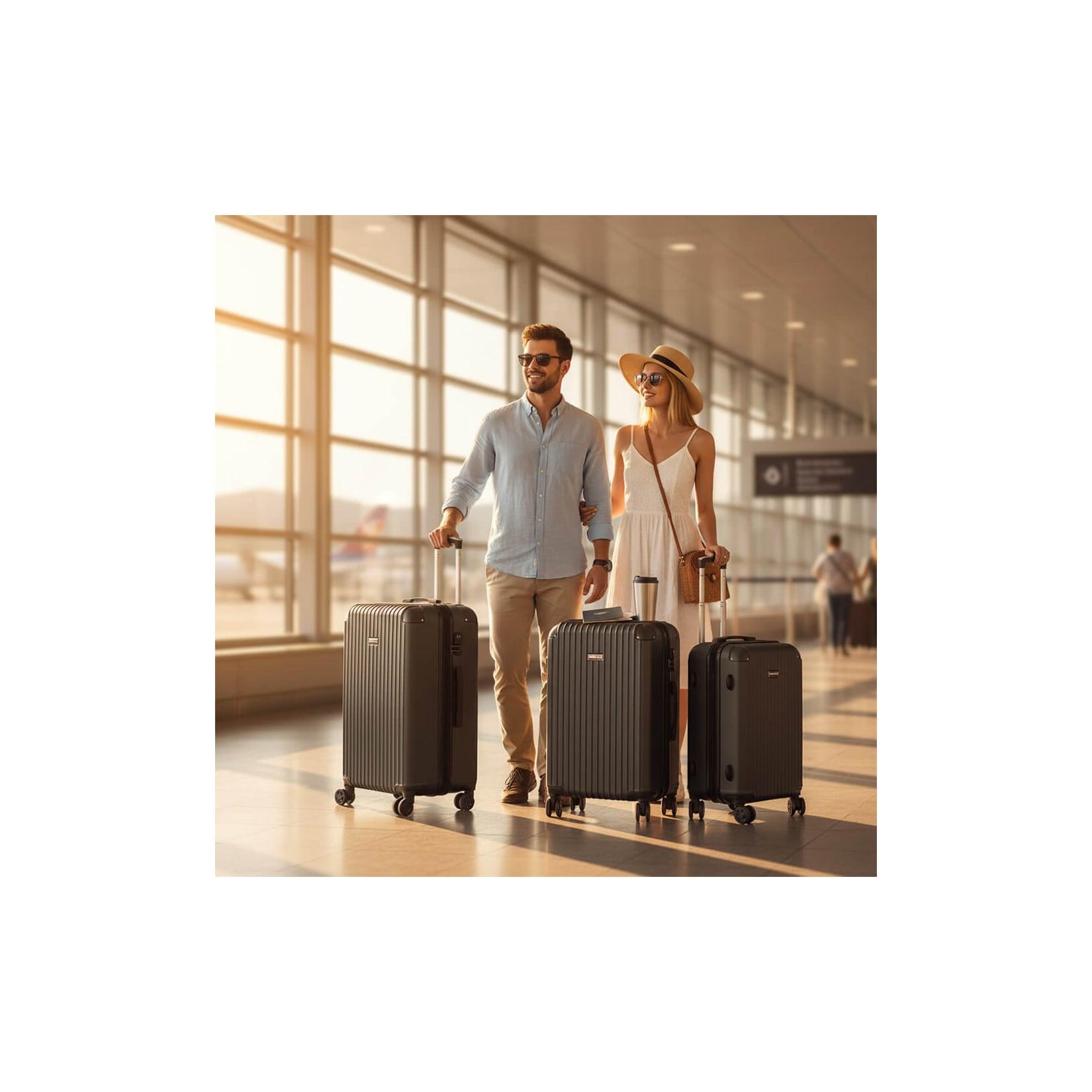 HOME DELUXE Reisekoffer Set VAYA – 3-teilig, Schwarz