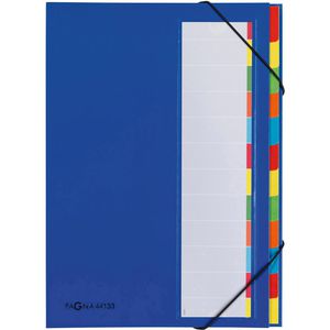 Pagna Ordnungsmappe 44133-02 Deskorganizer Premium, A4, aus Karton, blau, dehnbarer Rücken, 12 Fächer