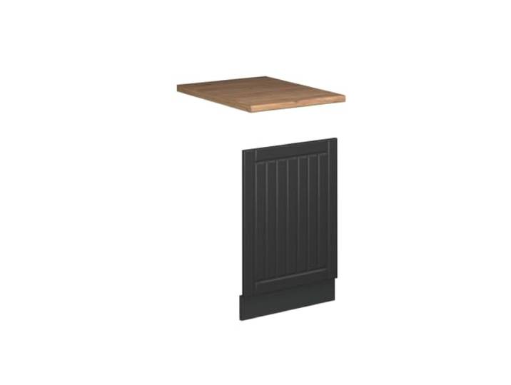 Vicco Frontblende Fame-Line, Dunkelgrau, 45 cm MDF-Front · Arbeitsplatte Eiche · Passend zur Küchenfront · Metallgriffe · Einfache Integration