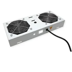 Roline fan unit 2 fans for 19-inch wall-mounted enclosures grey, Serverschrank Zubehör, Grau, Schwarz