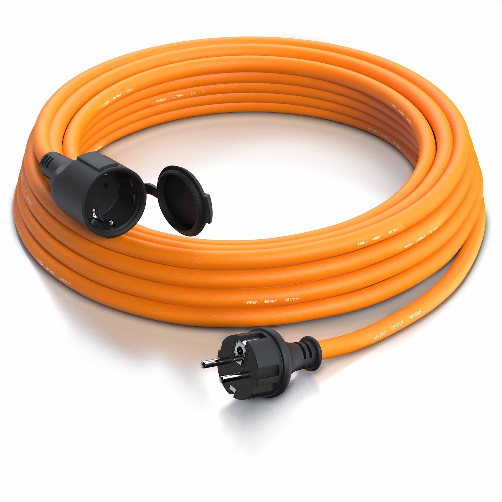 Brandson Verlängerungskabel, Typ F Schutzkontakt, Stromkabel Verlängerung für den Außenbereich 3500W, Outdoor, IP44 - 10m