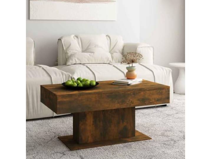 HEFZGDB Couchtisch Räuchereiche 96x50x45 cm Holzwerkstoff mit glatter Oberfläche für Wohnzimmer und Essbereich, minimalistisches Design, praktische Abstellfläche, moderner