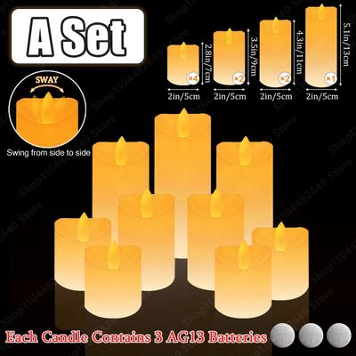Uplifted Finds 9 To 72 Pcs Flameless LED Candles Dancing Flame Flickering Battery Operated Candle Set a Set 48pcs
