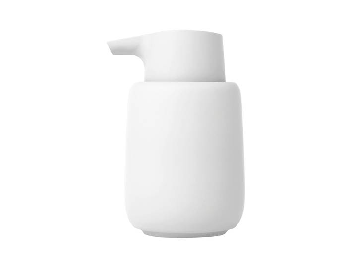Seifenspender BLOMUS Sono 250 ml , weiss (weiß), B:8,5cm H:14,5cm T:9,5cm, Keramik, Dosierspender, Seifenspender