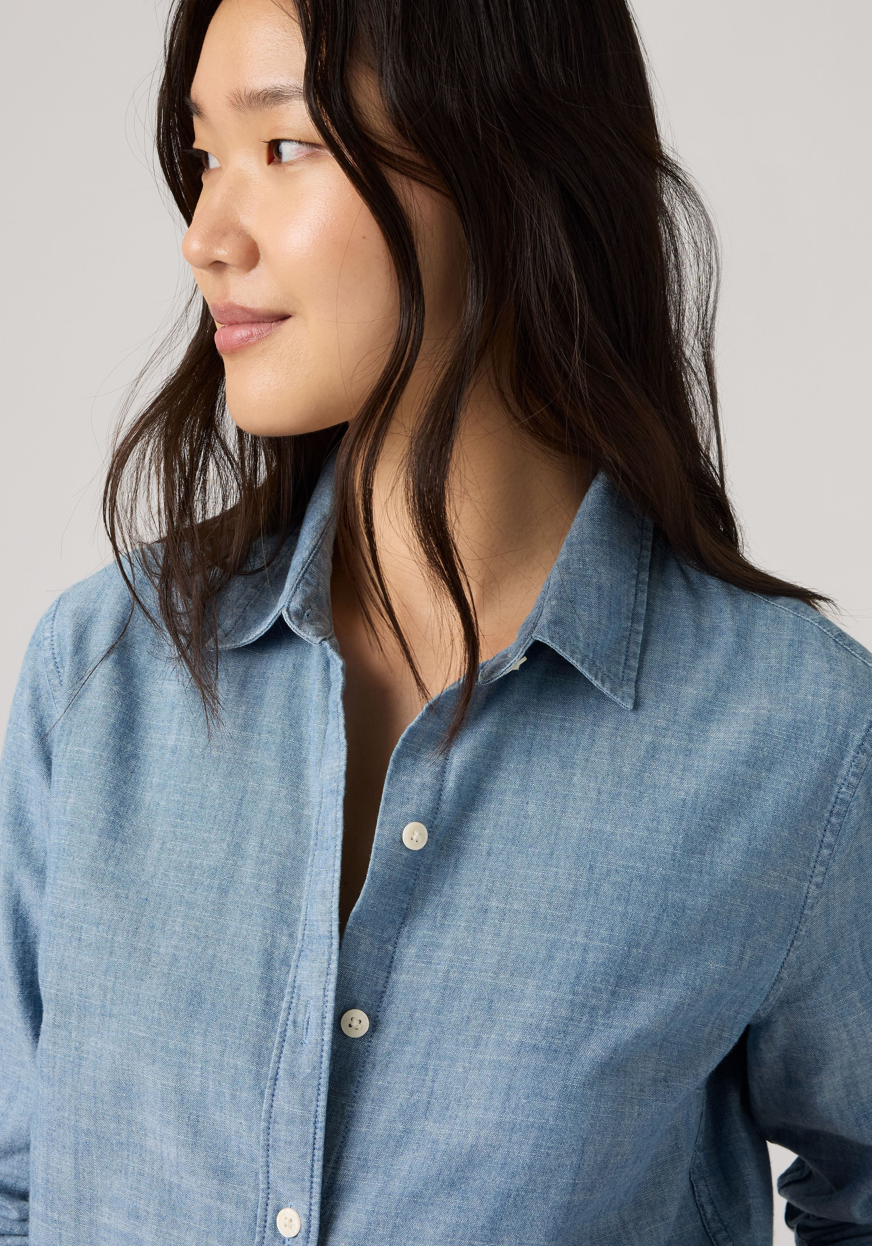 Hemdbluse LEVI'S "CARLILE CLASSIC POPLIN SHIRT", Damen, Gr. XS (34), blau (why hello), Web, Obermaterial: 100% Baumwolle, normal hüftbedeckend, Manschette, Blusen Hemdbluse, Klassischer Hemdblusenkragen why hello XS (34)