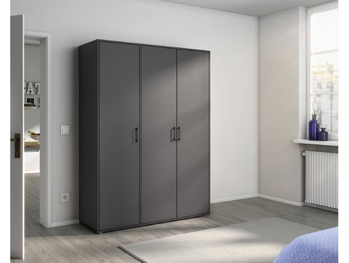 Drehtürenschrank Voyager 140cm Grau/Graumetallic Comfort