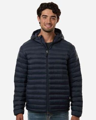 Weatherproof 26715 Men's Lightweight Poly-filled Hooded Puffer Jacket in Stormy Night size Small   Nylon